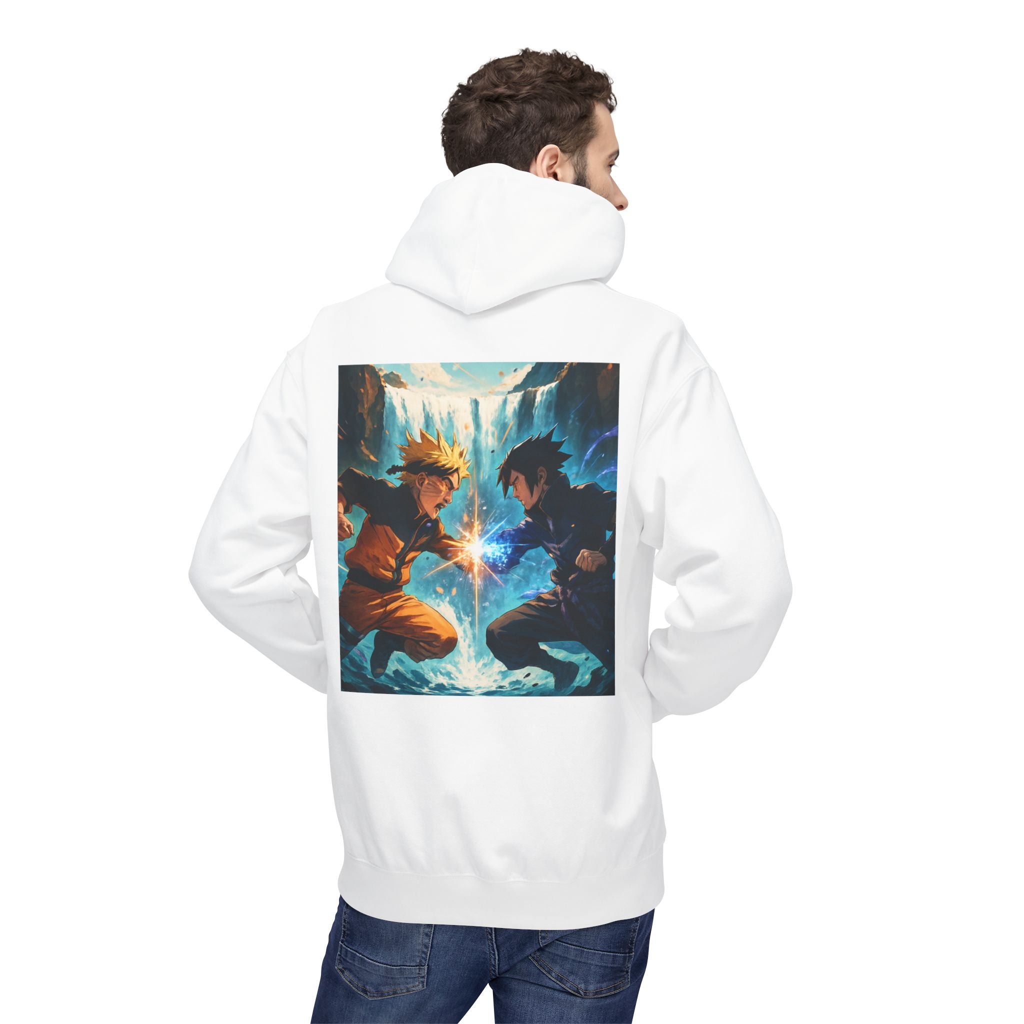 Anime Battle Hoodie — Naruto vs Sasuke Graphic Pullover