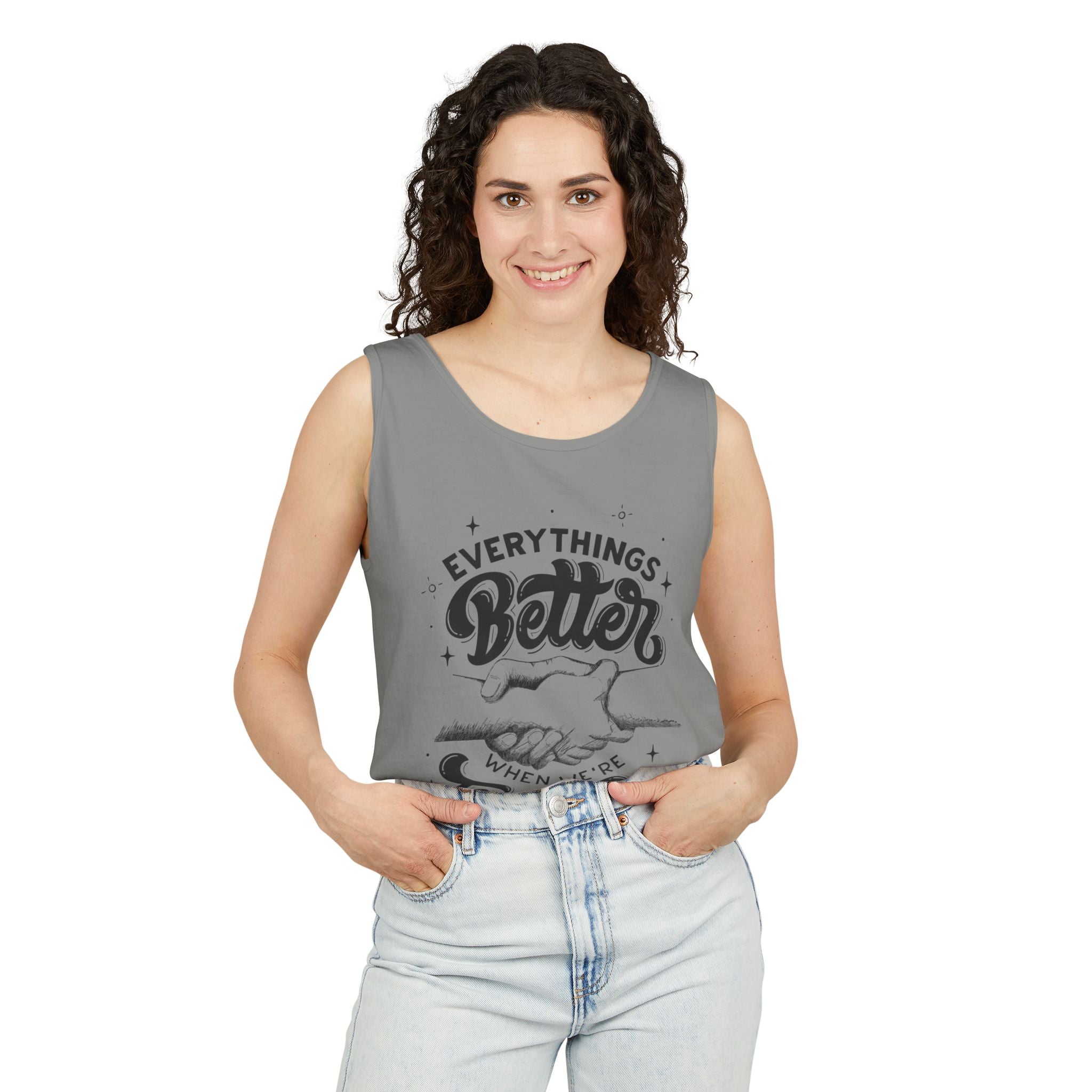 Everything's Better Together Tank Top — Handshake Friendship Graphic