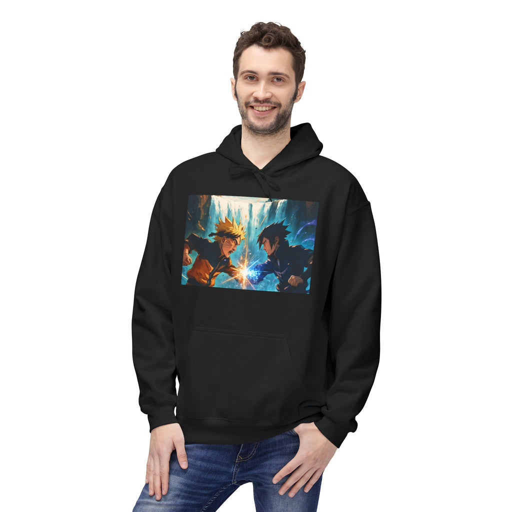 Anime Battle Hoodie — Naruto vs Sasuke Graphic Pullover