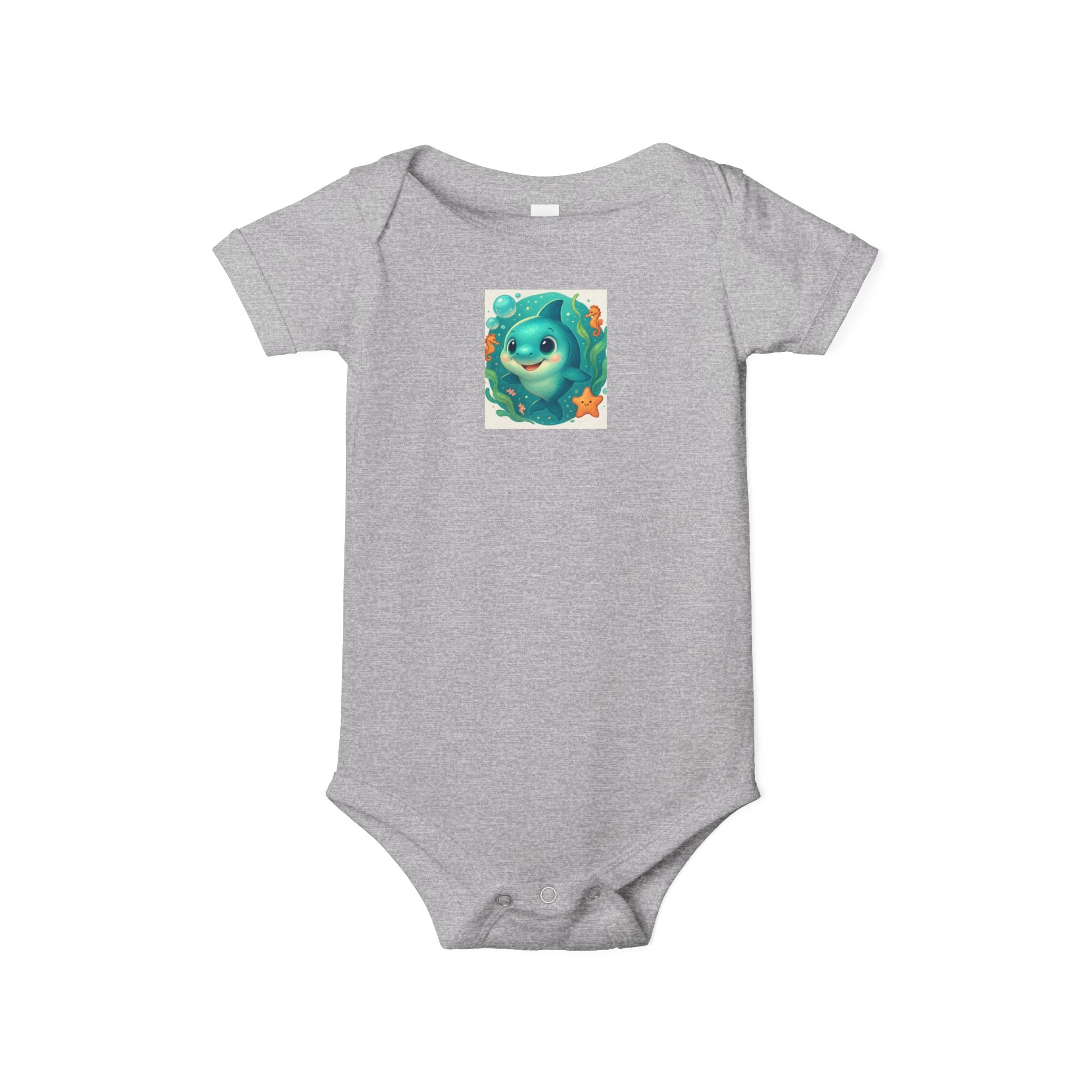 Baby Bodysuit with Cute Sea Monster Print — Infant One‑Piece Romper