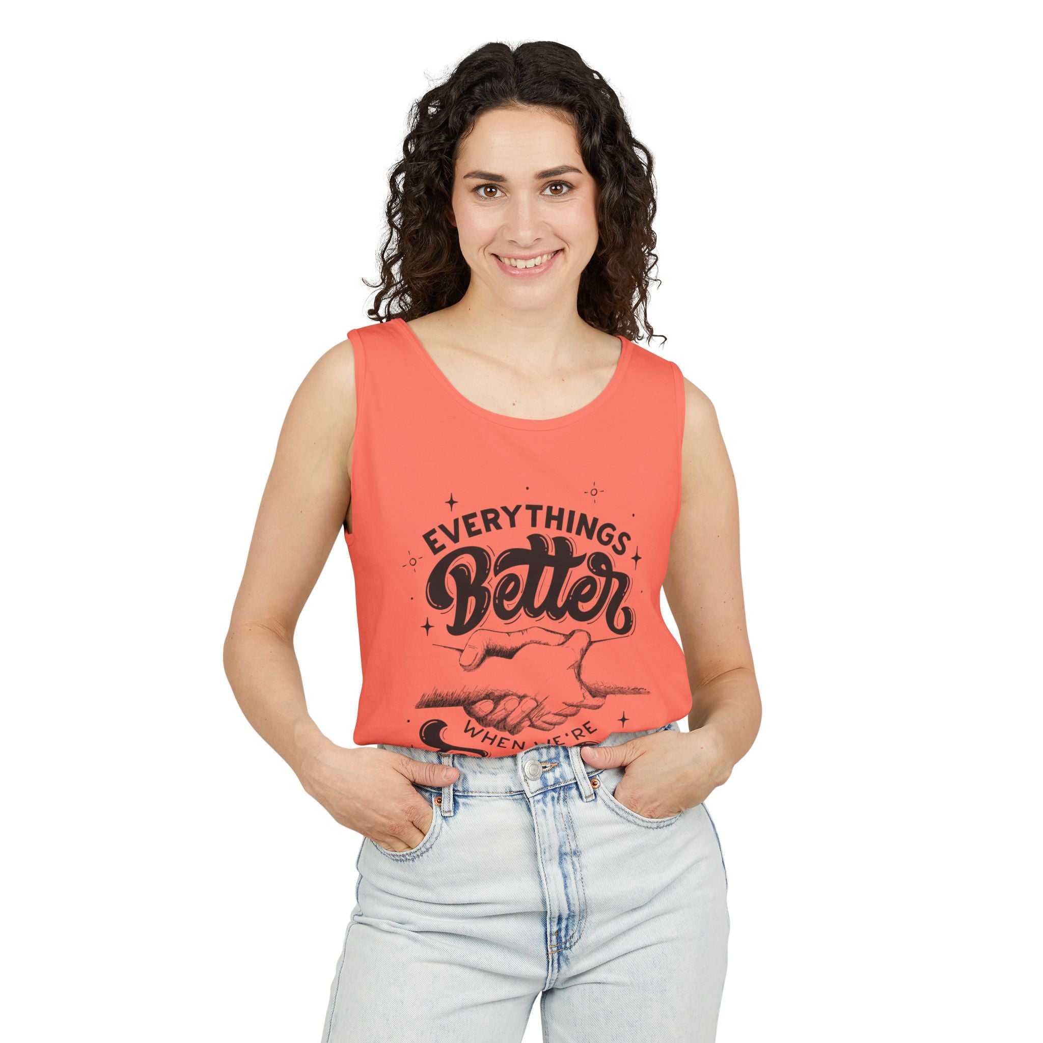 Everything's Better Together Tank Top — Handshake Friendship Graphic