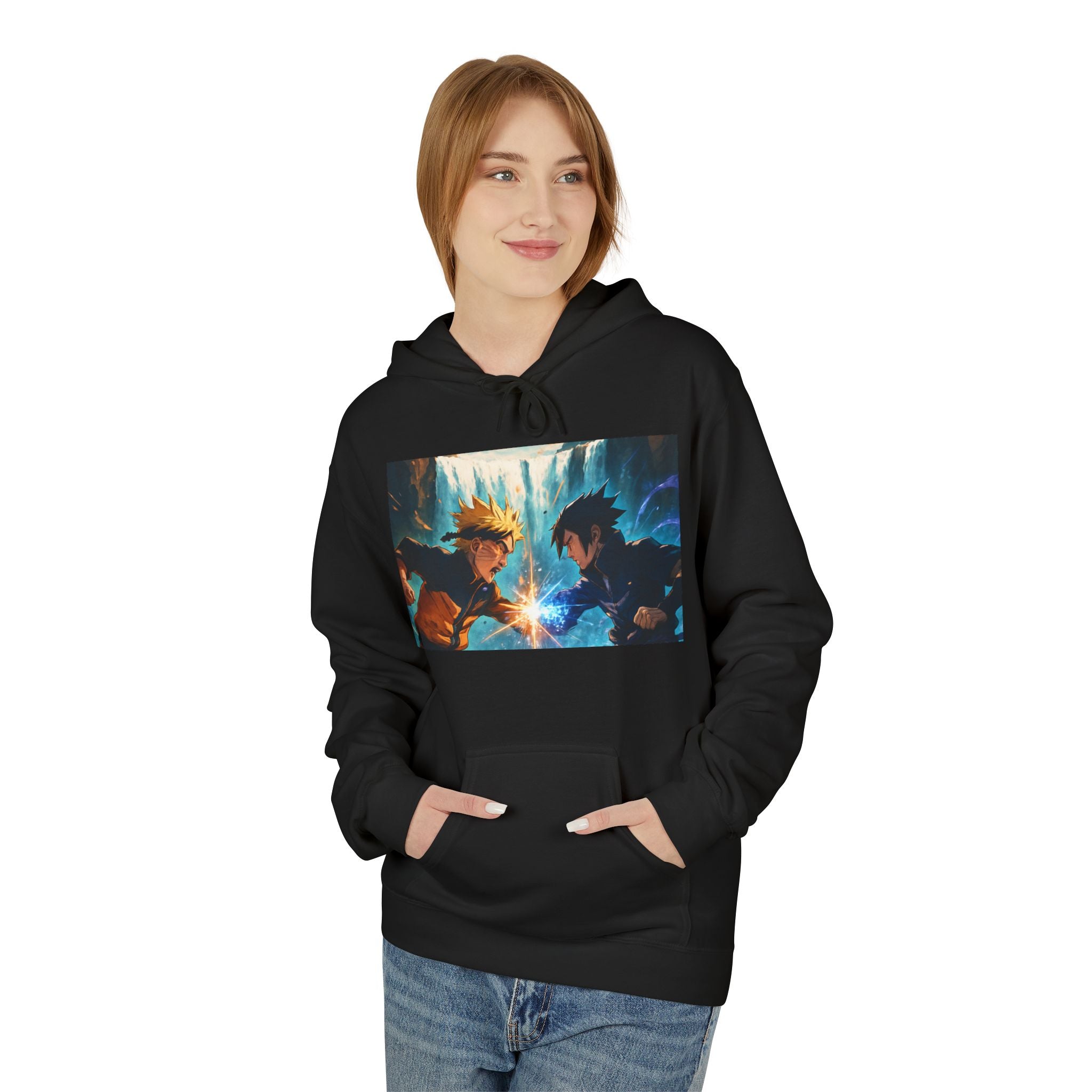 Anime Battle Hoodie — Naruto vs Sasuke Graphic Pullover