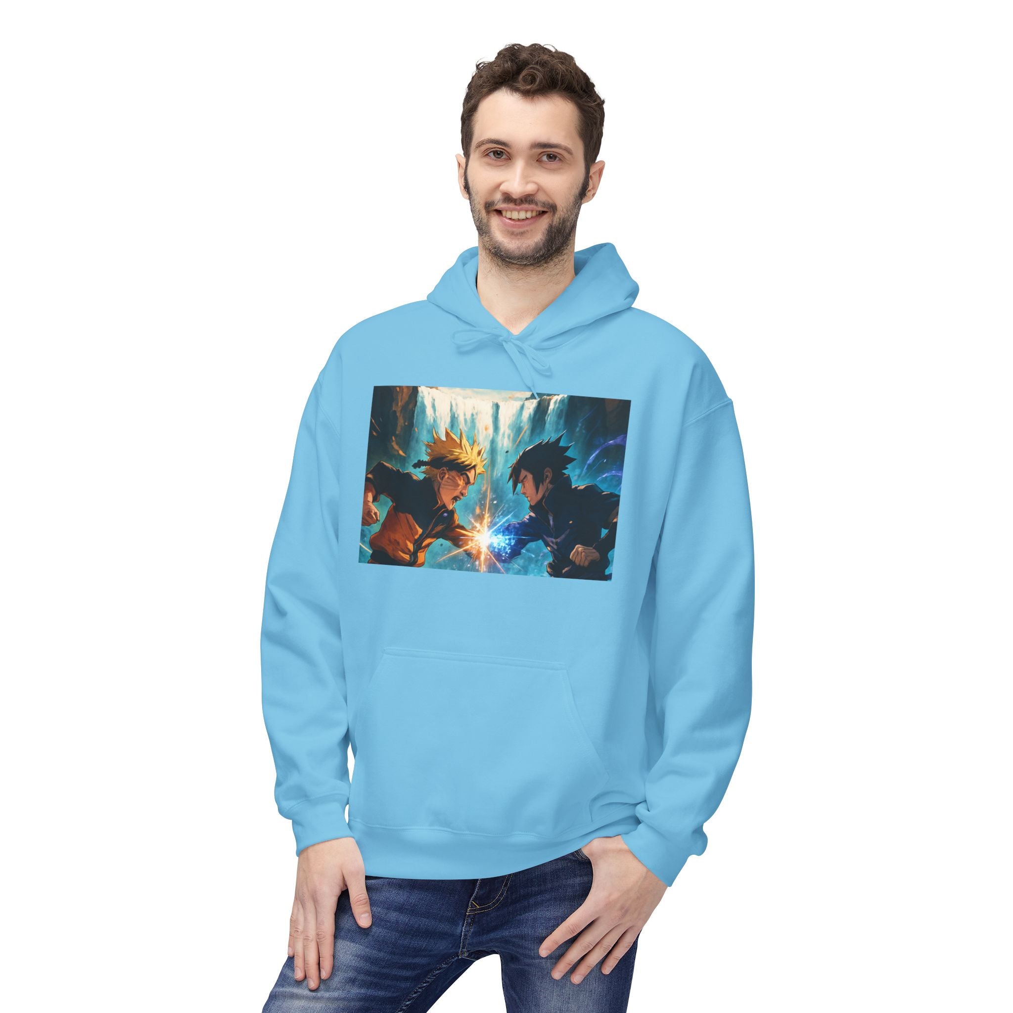 Anime Battle Hoodie — Naruto vs Sasuke Graphic Pullover