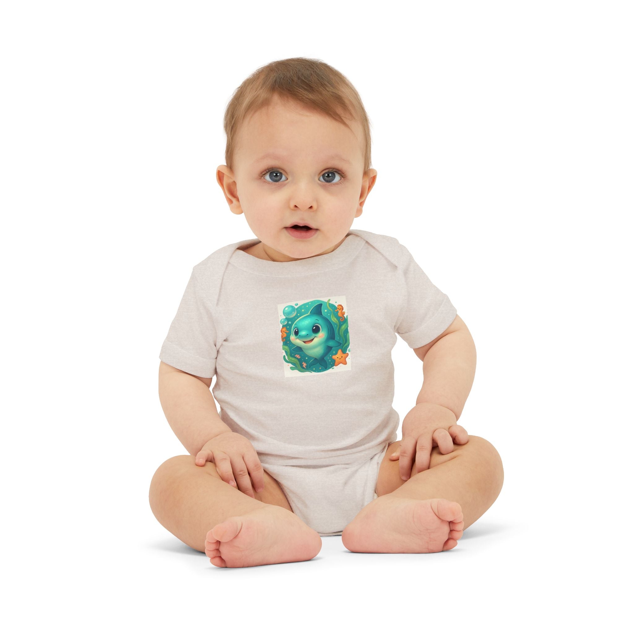 Baby Bodysuit with Cute Sea Monster Print — Infant One‑Piece Romper