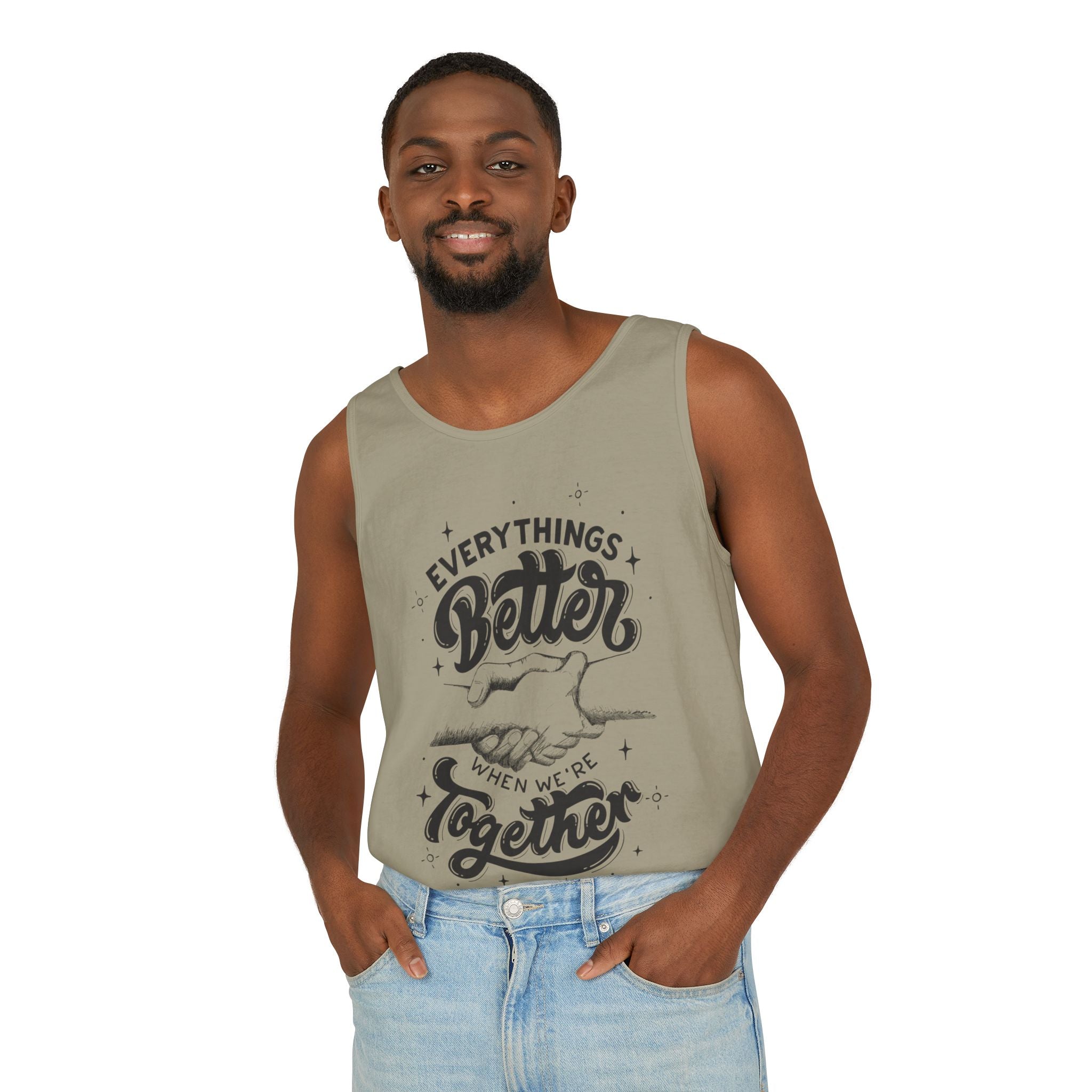 Everything's Better Together Tank Top — Handshake Friendship Graphic