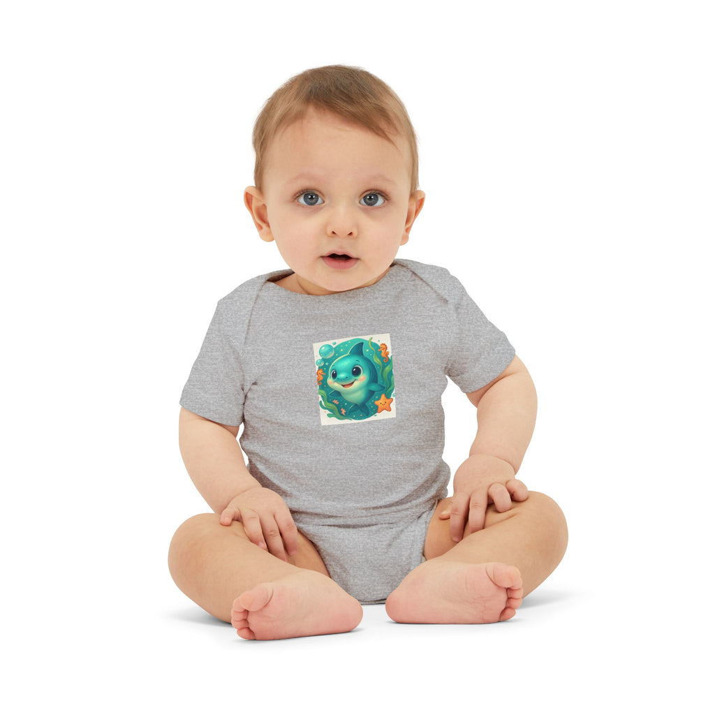 Baby Bodysuit with Cute Sea Monster Print — Infant One‑Piece Romper