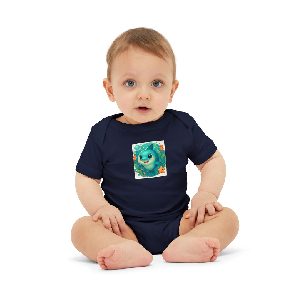 Baby Bodysuit with Cute Sea Monster Print — Infant One‑Piece Romper
