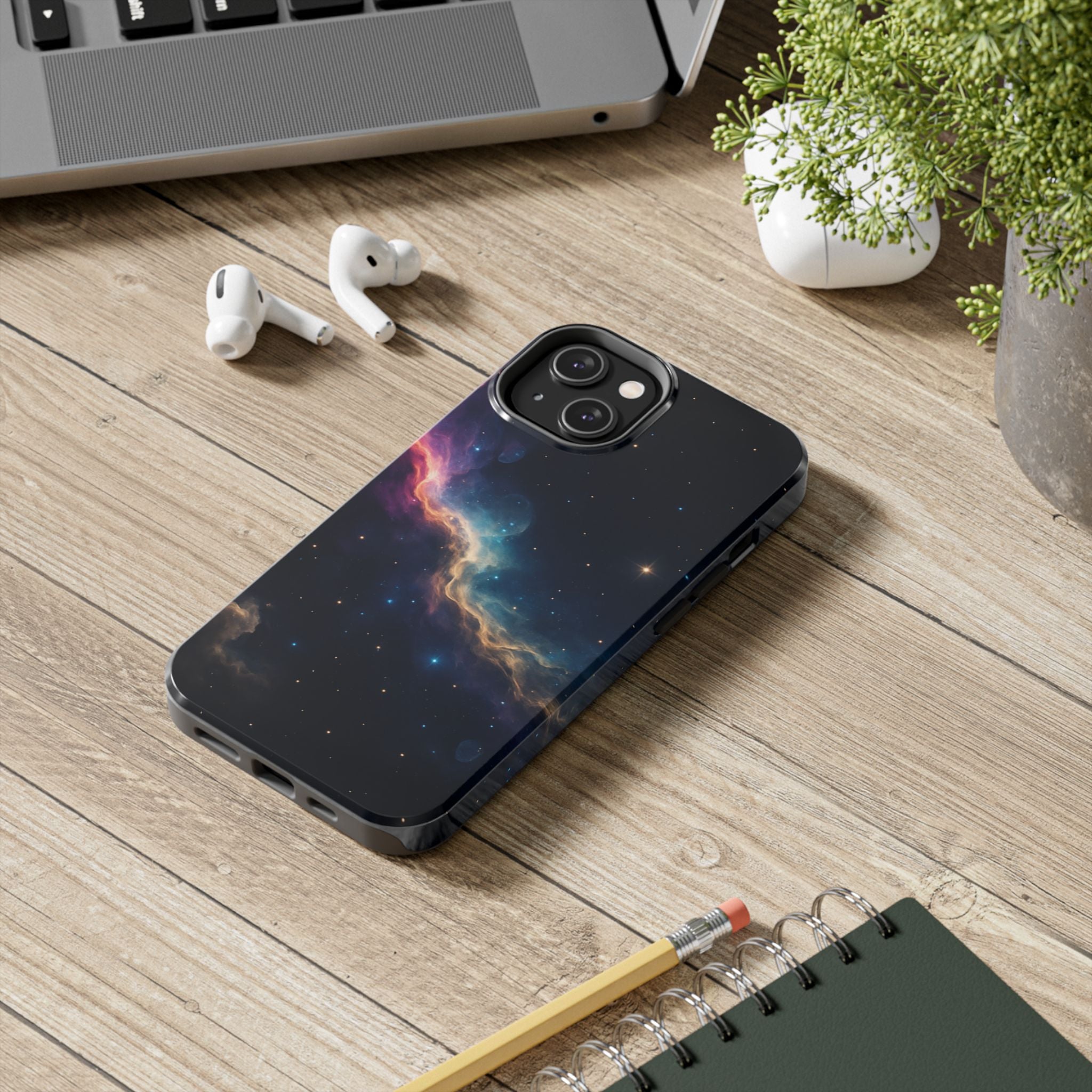Galaxy Nebula Tough Phone Case — Space Starfield Protective Cover