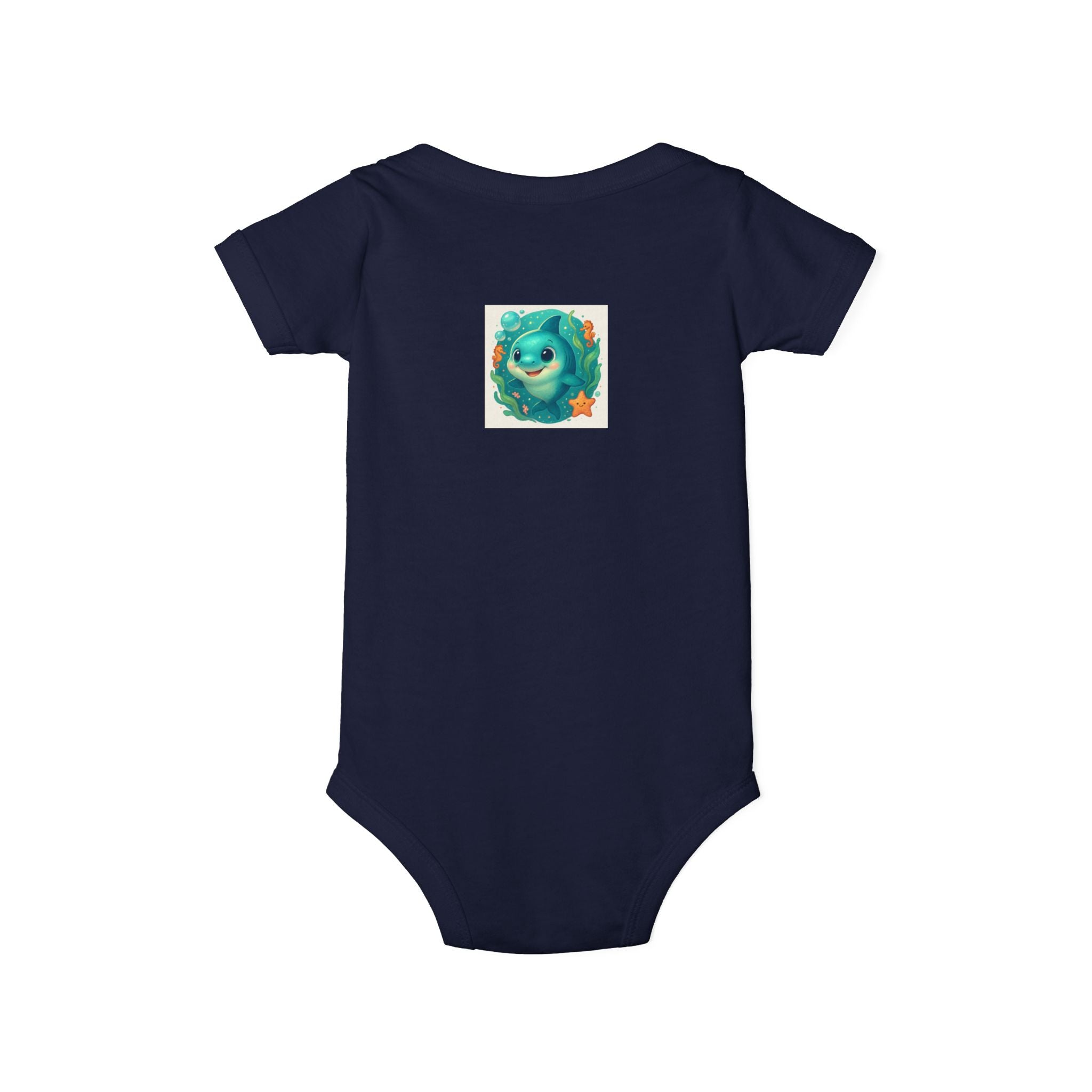 Baby Bodysuit with Cute Sea Monster Print — Infant One‑Piece Romper