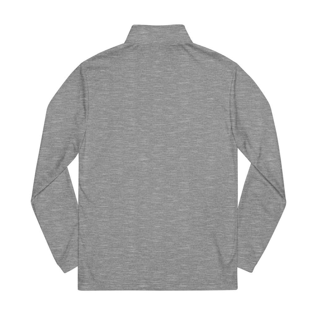 Embroidered adidas Quarter-Zip Pullover — White Performance Top
