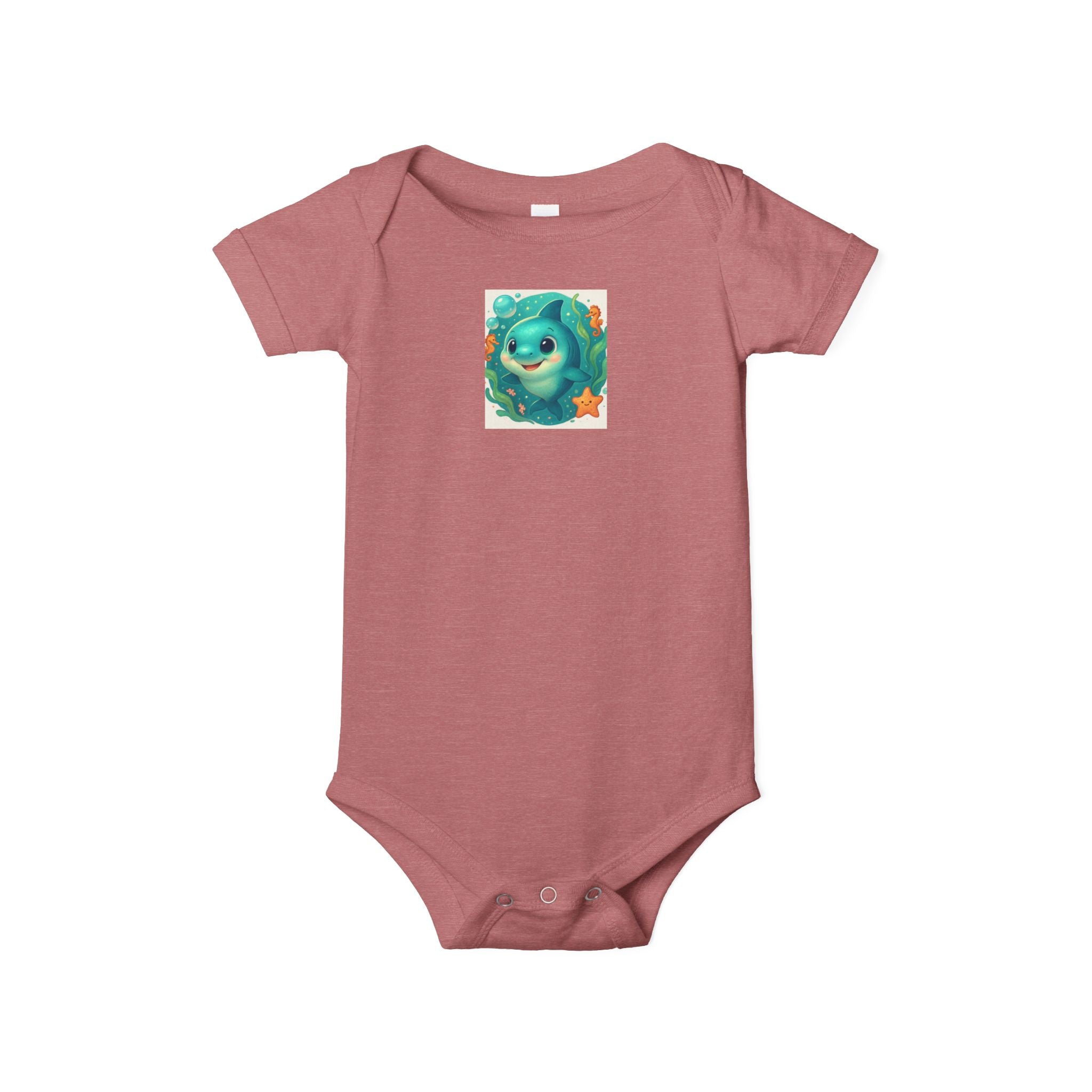 Baby Bodysuit with Cute Sea Monster Print — Infant One‑Piece Romper