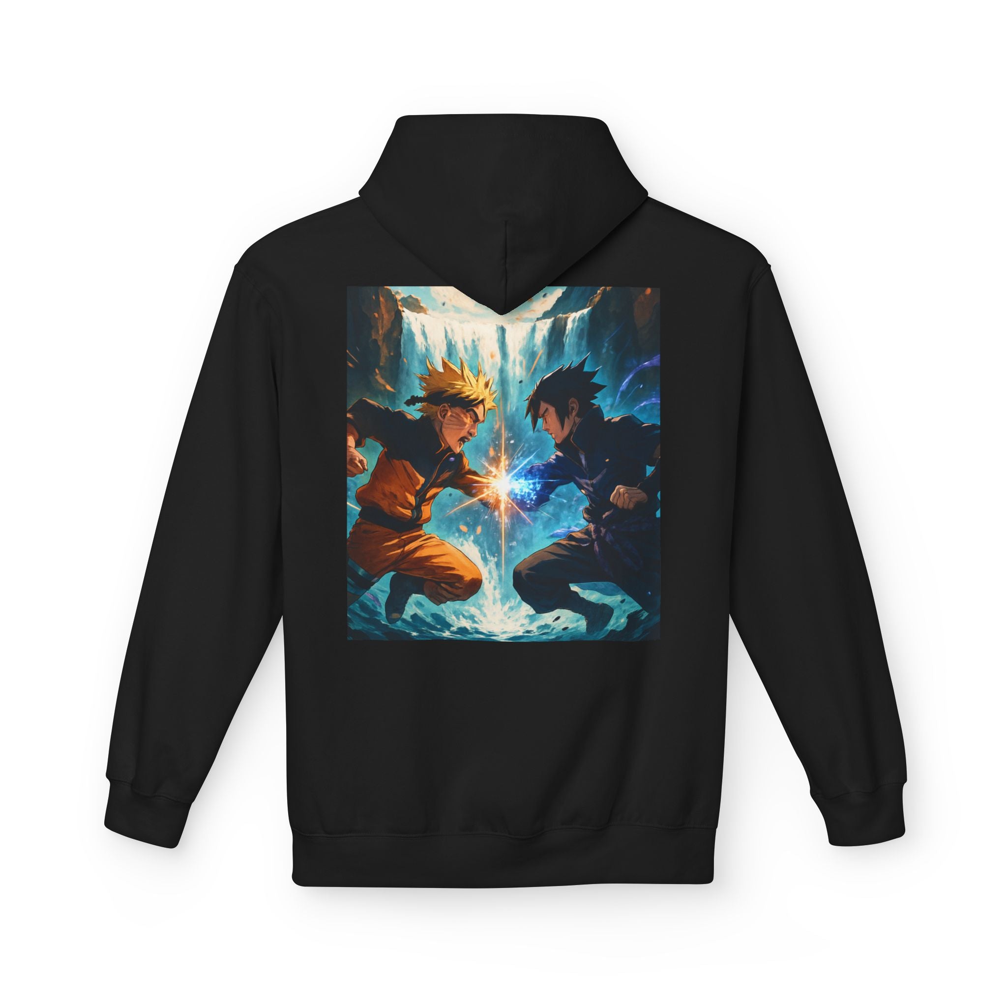 Anime Battle Hoodie — Naruto vs Sasuke Graphic Pullover
