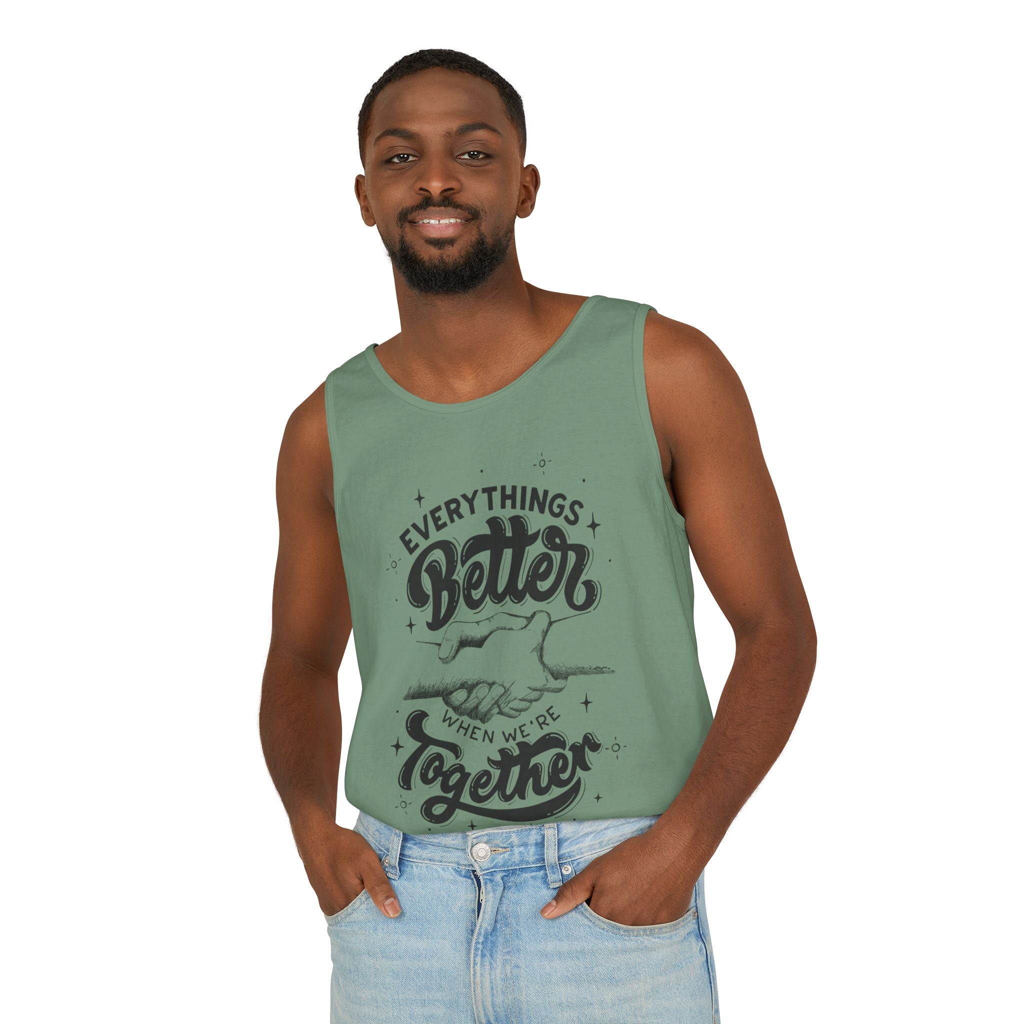 Everything's Better Together Tank Top — Handshake Friendship Graphic