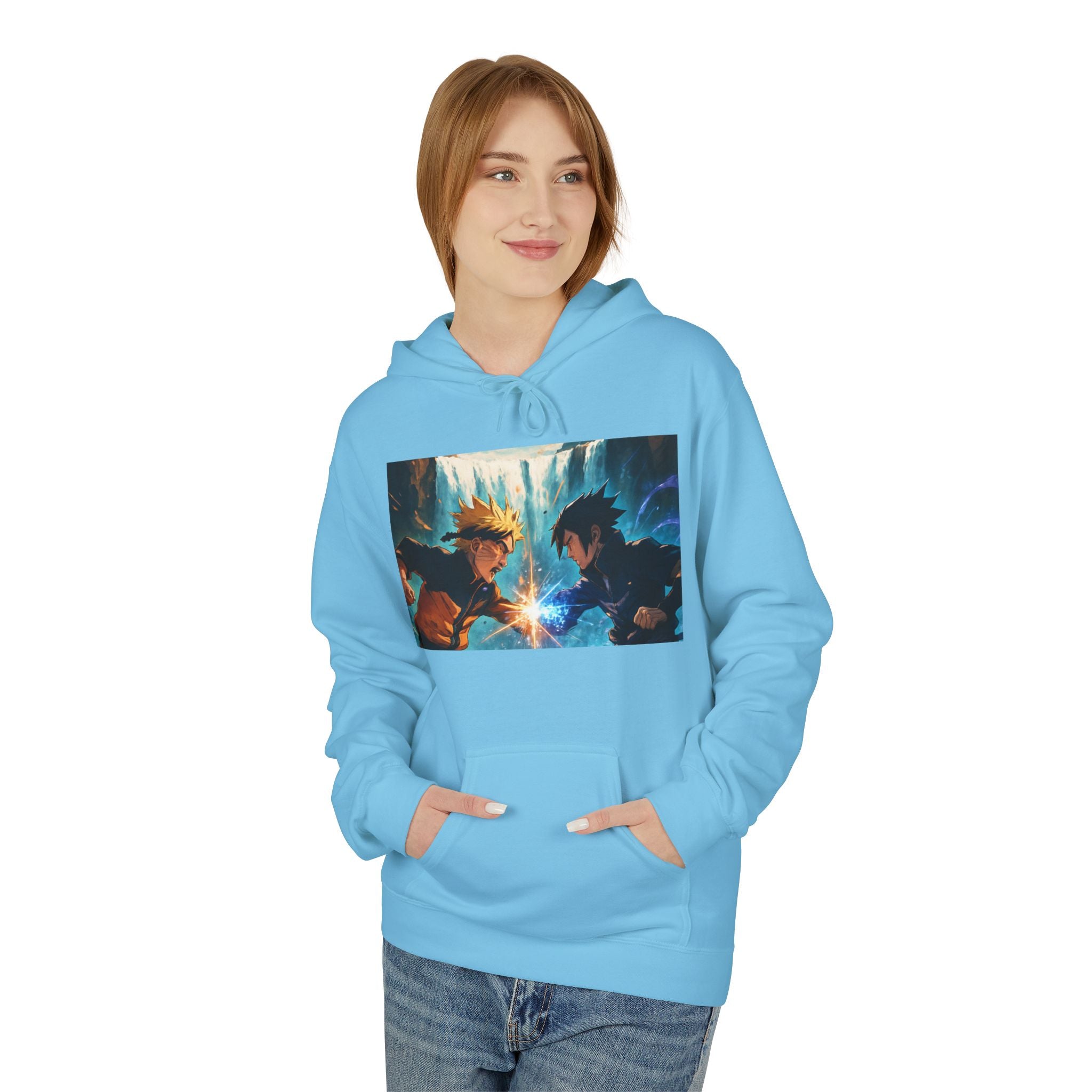 Anime Battle Hoodie — Naruto vs Sasuke Graphic Pullover