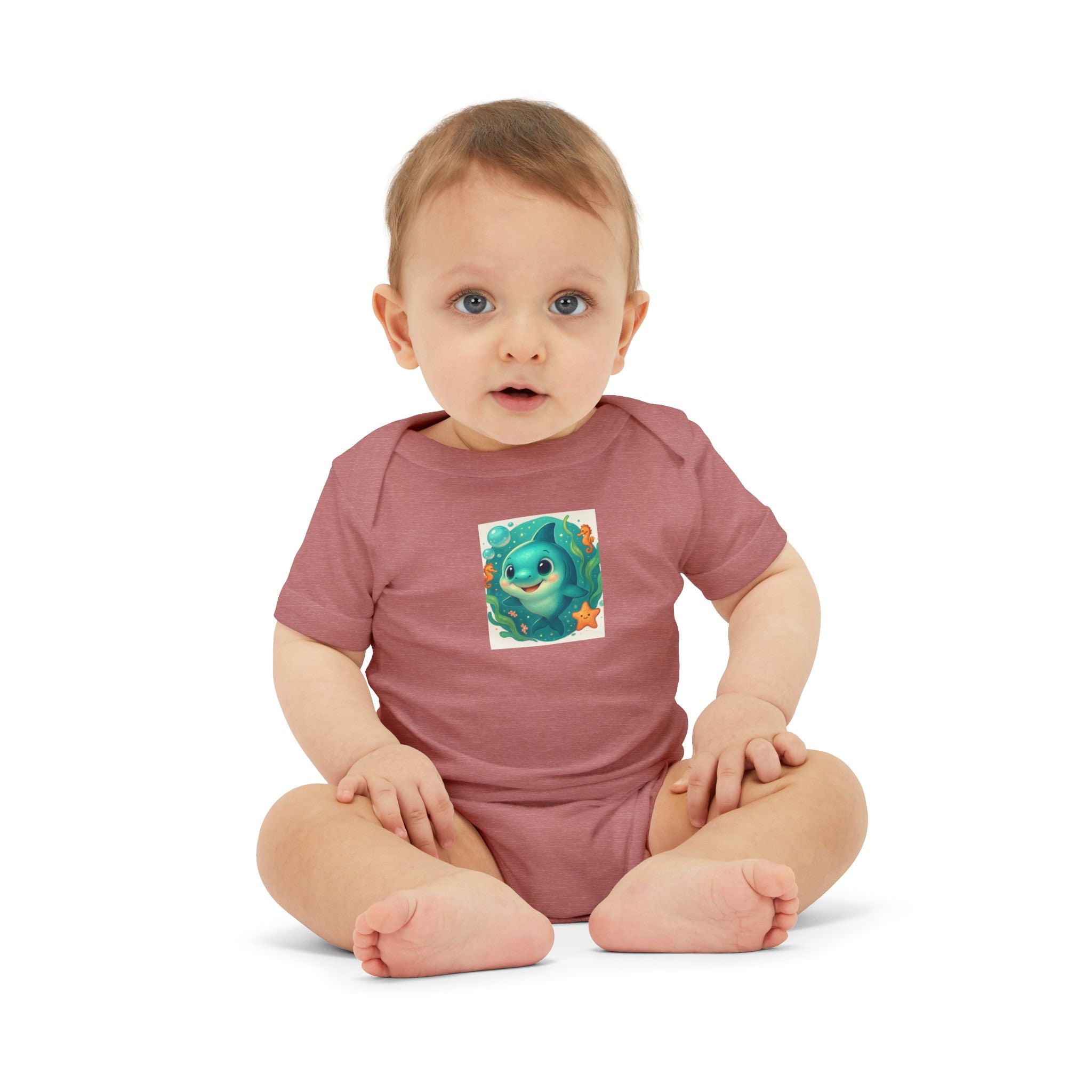 Baby Bodysuit with Cute Sea Monster Print — Infant One‑Piece Romper