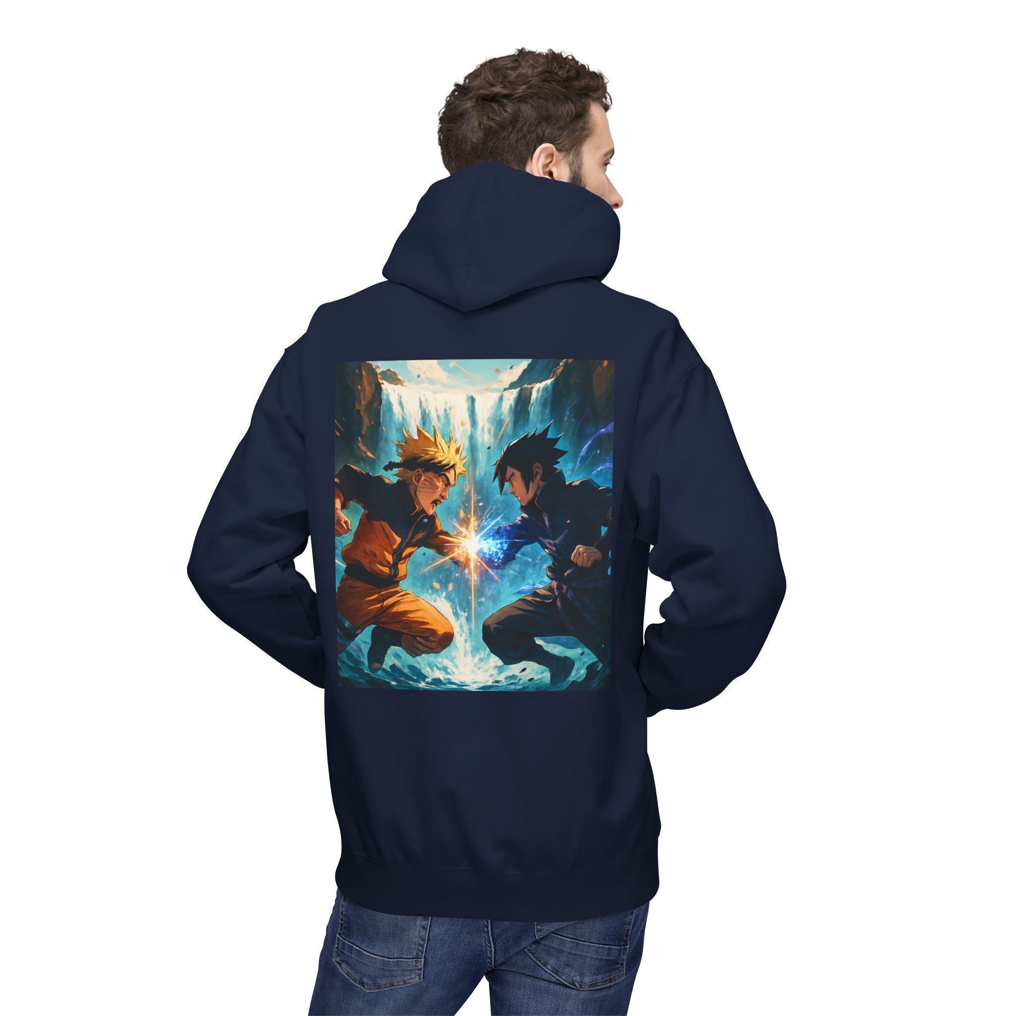 Anime Battle Hoodie — Naruto vs Sasuke Graphic Pullover