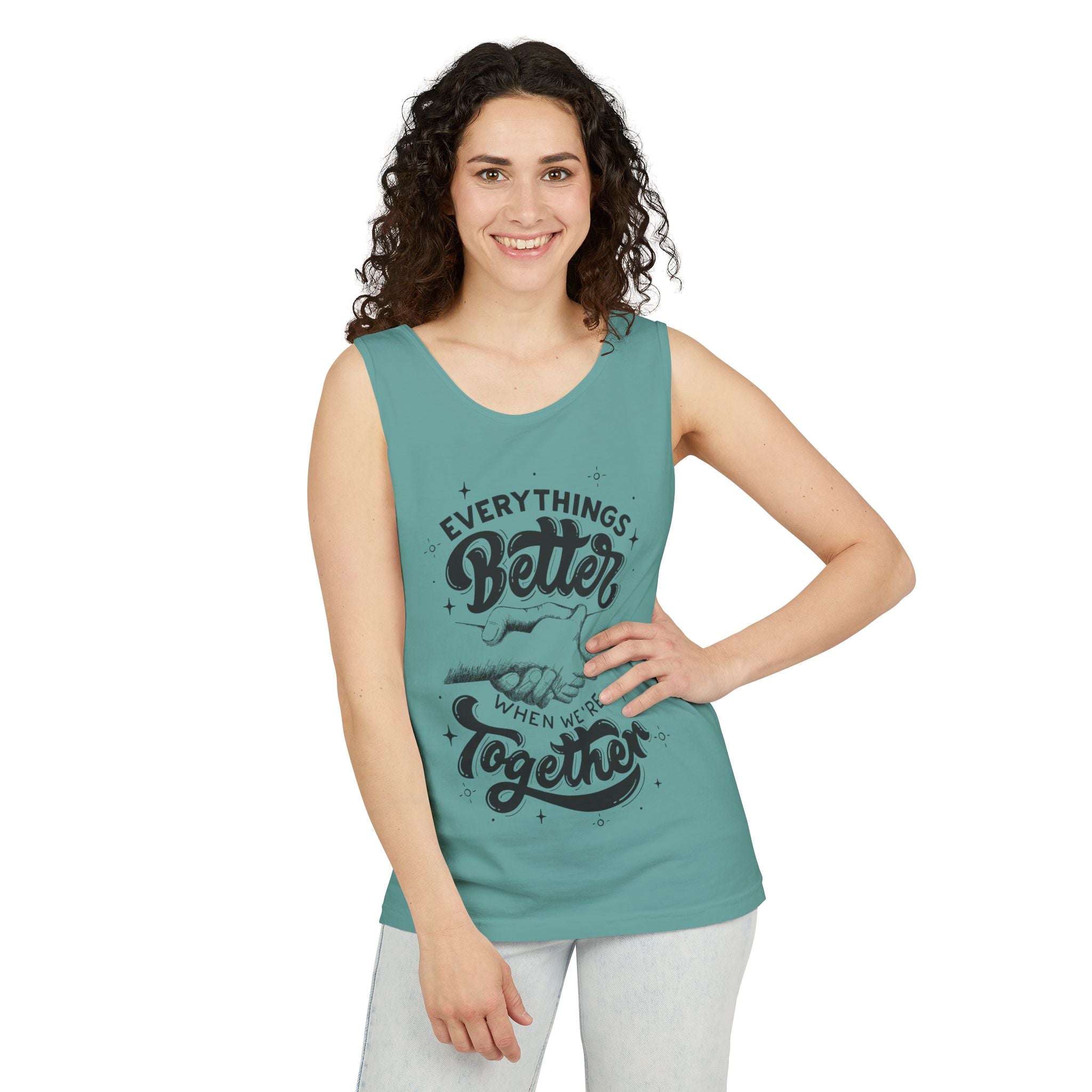 Everything's Better Together Tank Top — Handshake Friendship Graphic