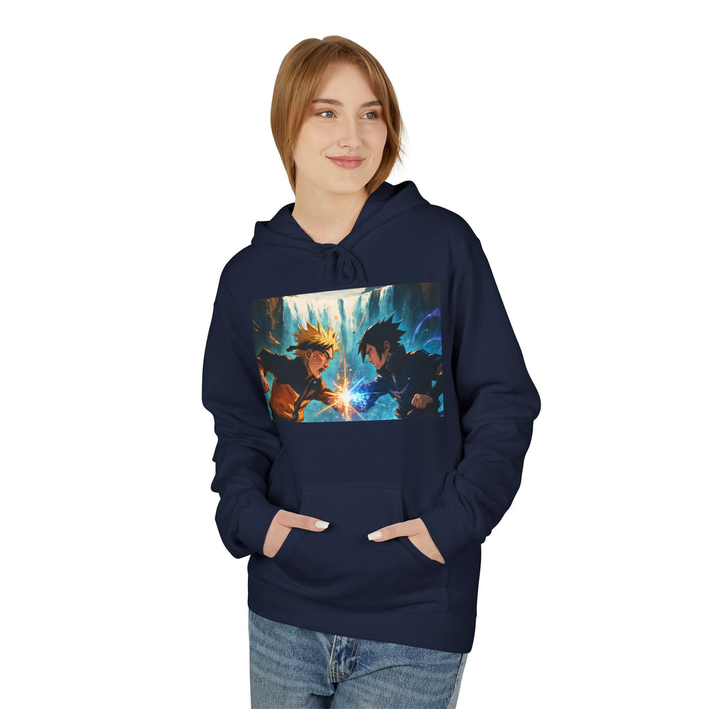 Anime Battle Hoodie — Naruto vs Sasuke Graphic Pullover