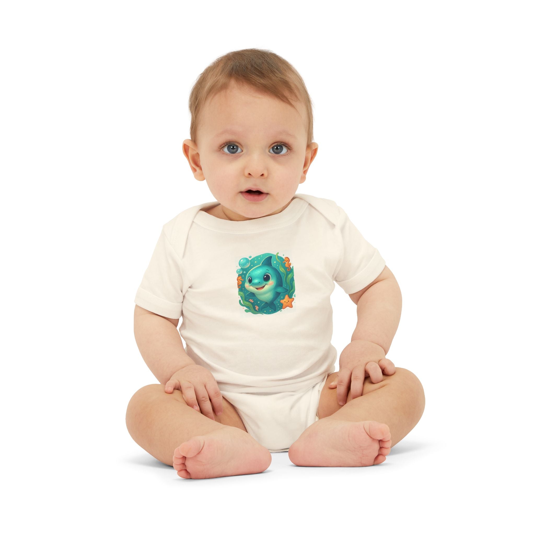 Baby Bodysuit with Cute Sea Monster Print — Infant One‑Piece Romper