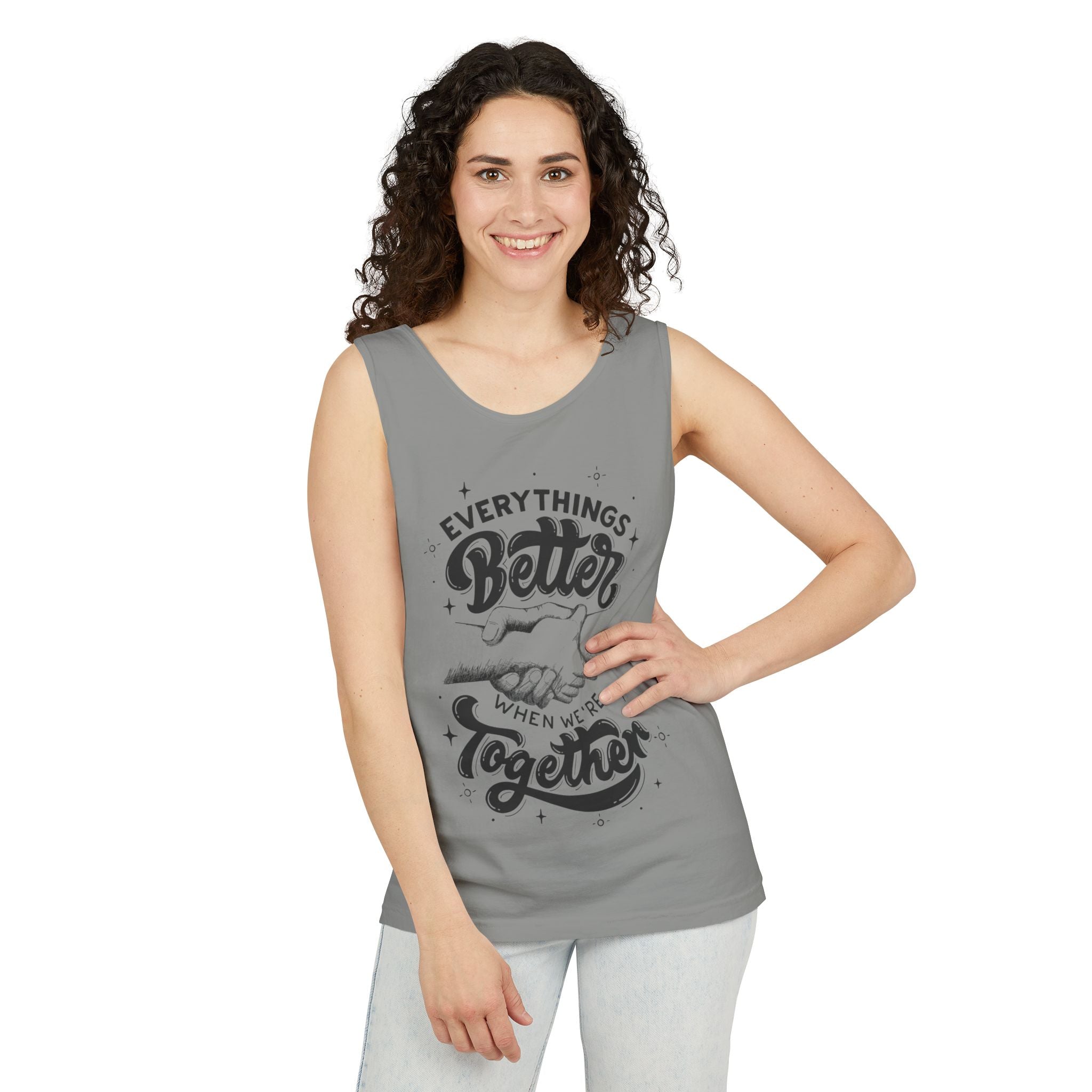 Everything's Better Together Tank Top — Handshake Friendship Graphic
