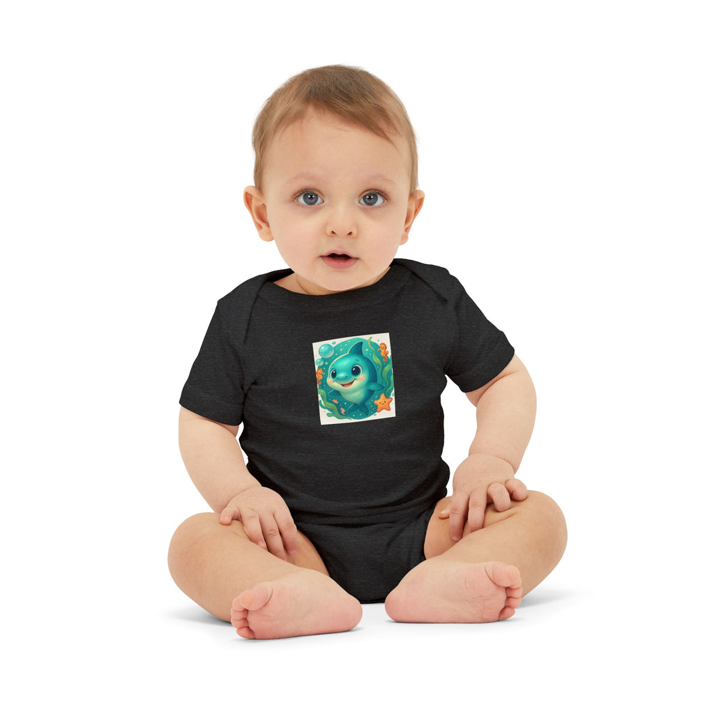Baby Bodysuit with Cute Sea Monster Print — Infant One‑Piece Romper