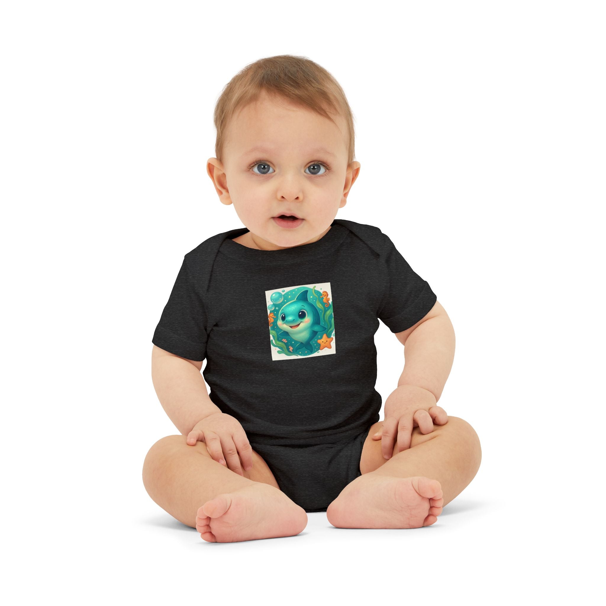 Baby Bodysuit with Cute Sea Monster Print — Infant One‑Piece Romper