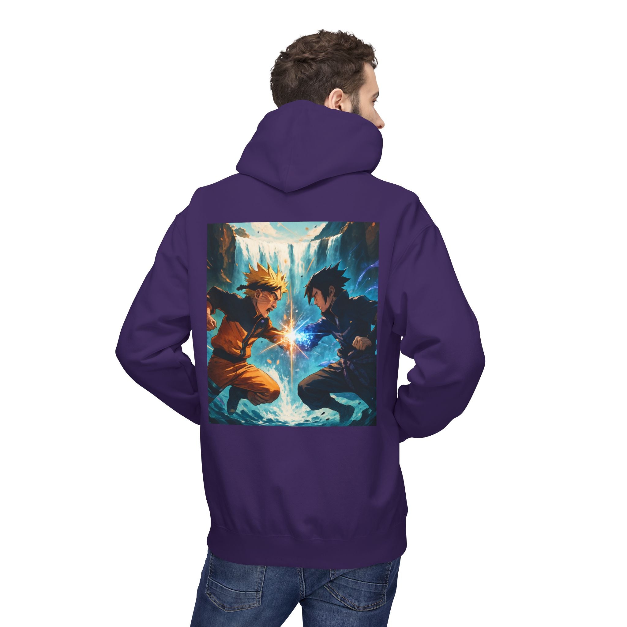 Anime Battle Hoodie — Naruto vs Sasuke Graphic Pullover