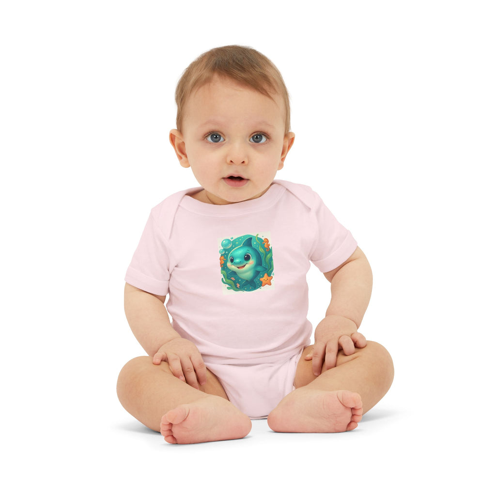 Baby Bodysuit with Cute Sea Monster Print — Infant One‑Piece Romper