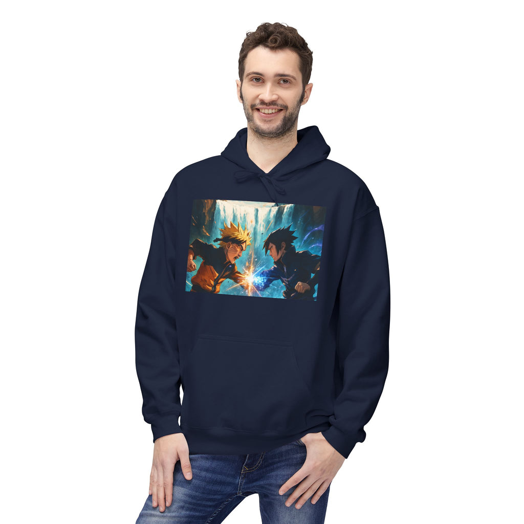Anime Battle Hoodie — Naruto vs Sasuke Graphic Pullover