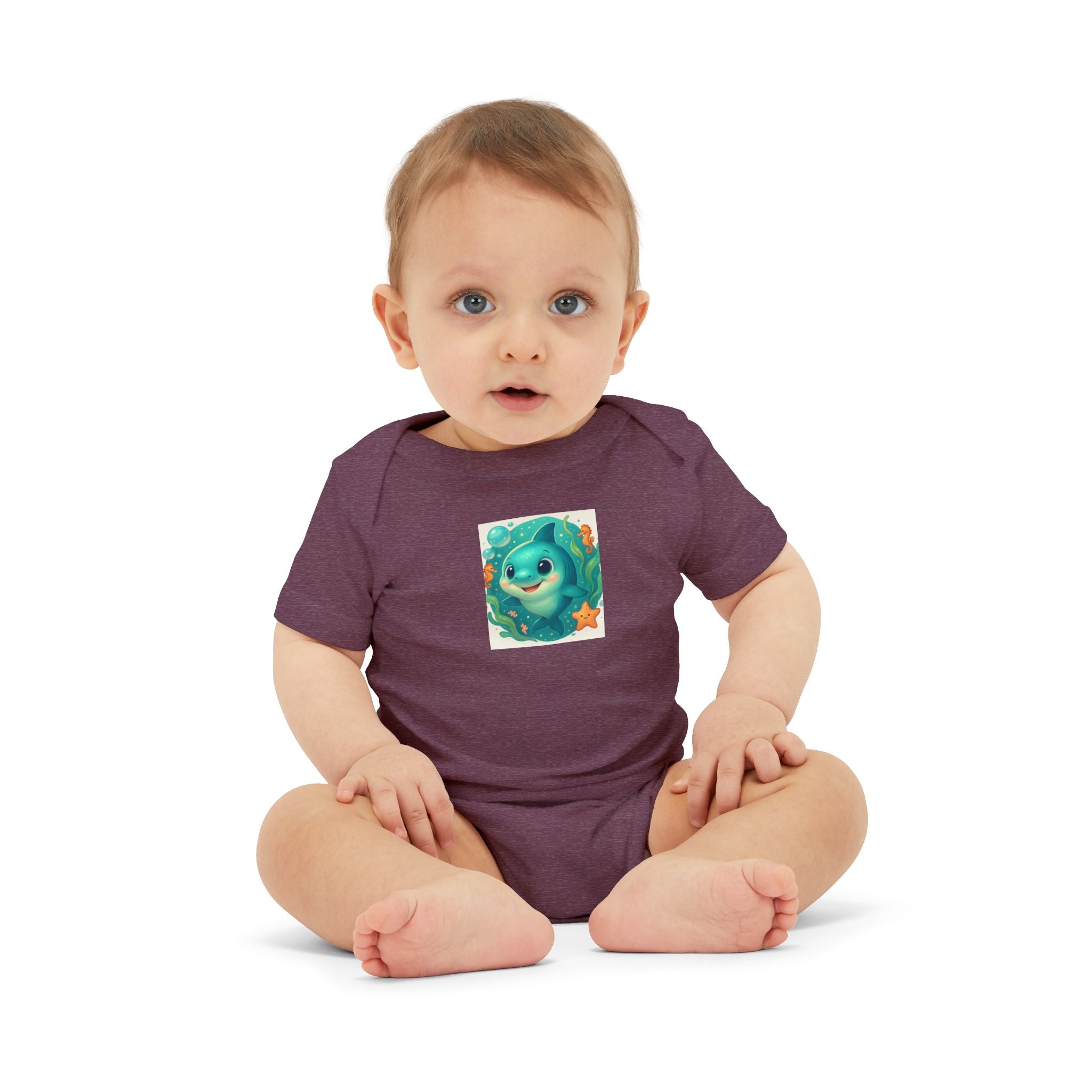Baby Bodysuit with Cute Sea Monster Print — Infant One‑Piece Romper