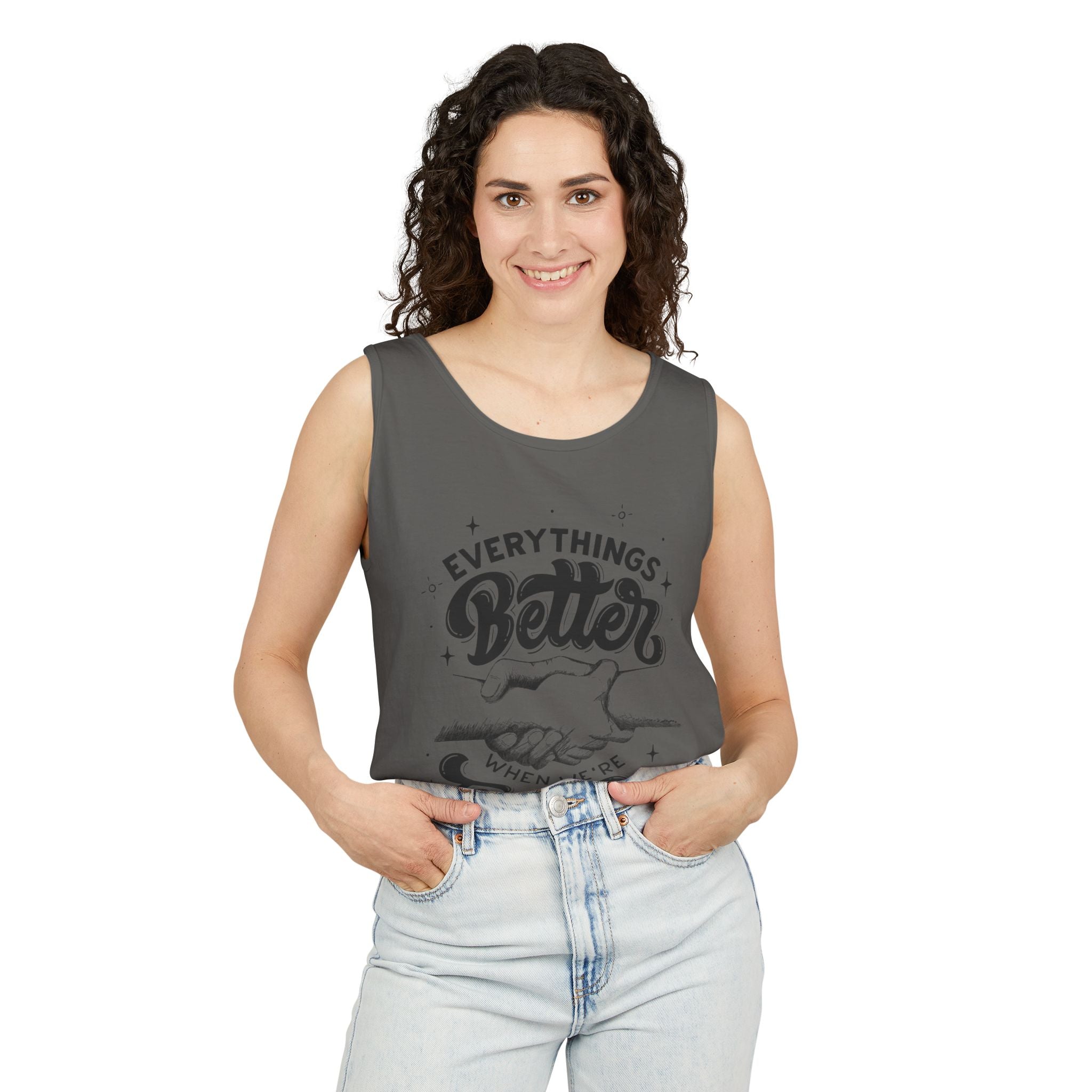 Everything's Better Together Tank Top — Handshake Friendship Graphic