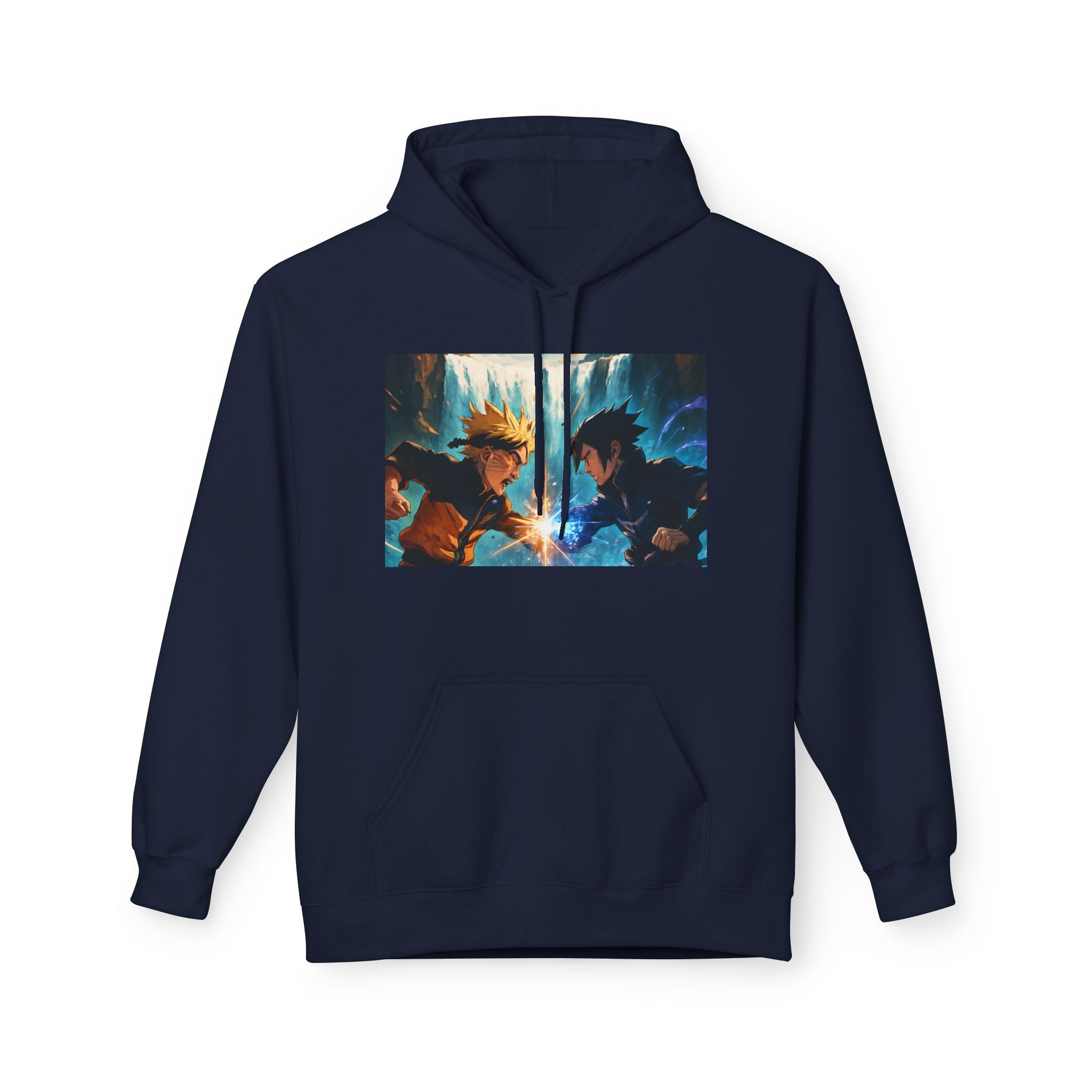 Anime Battle Hoodie — Naruto vs Sasuke Graphic Pullover