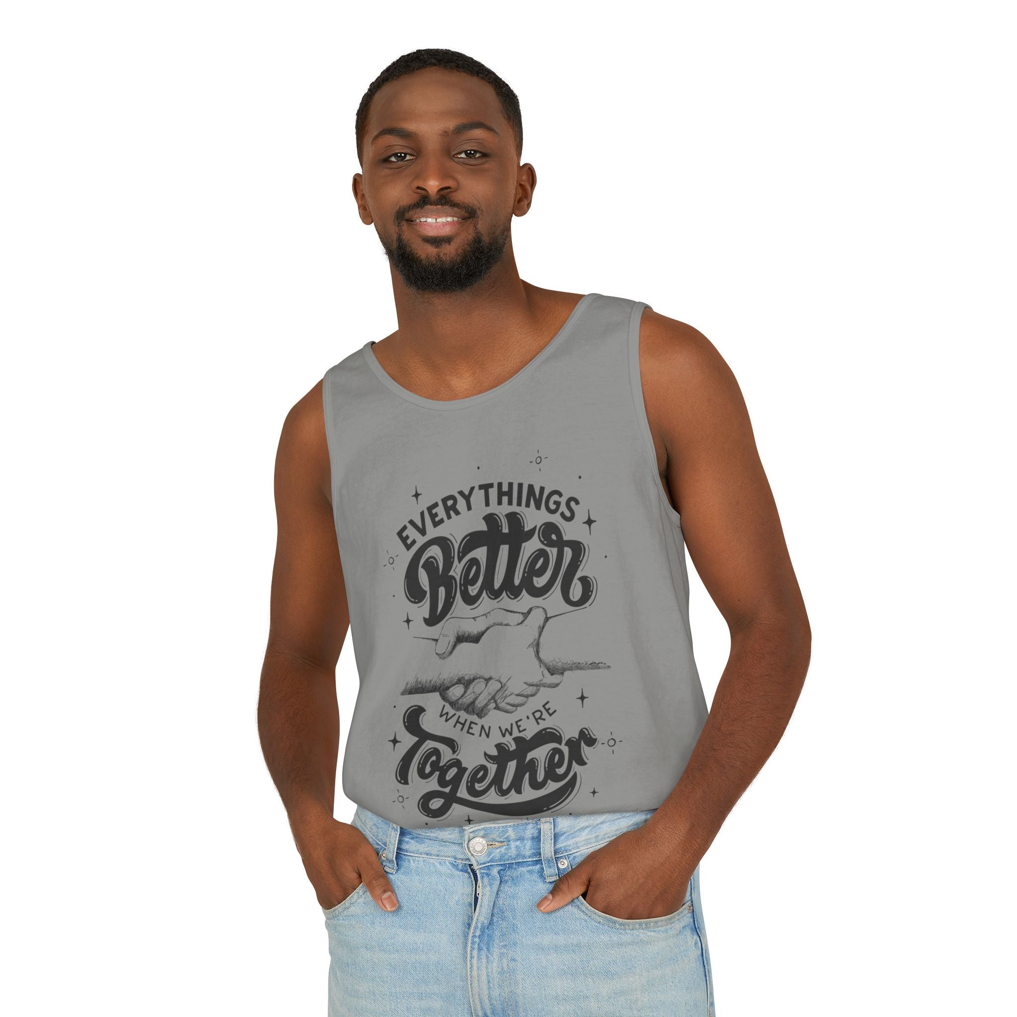 Everything's Better Together Tank Top — Handshake Friendship Graphic
