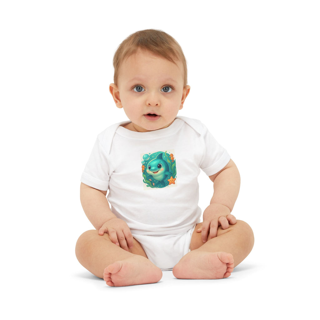 Baby Bodysuit with Cute Sea Monster Print — Infant One‑Piece Romper