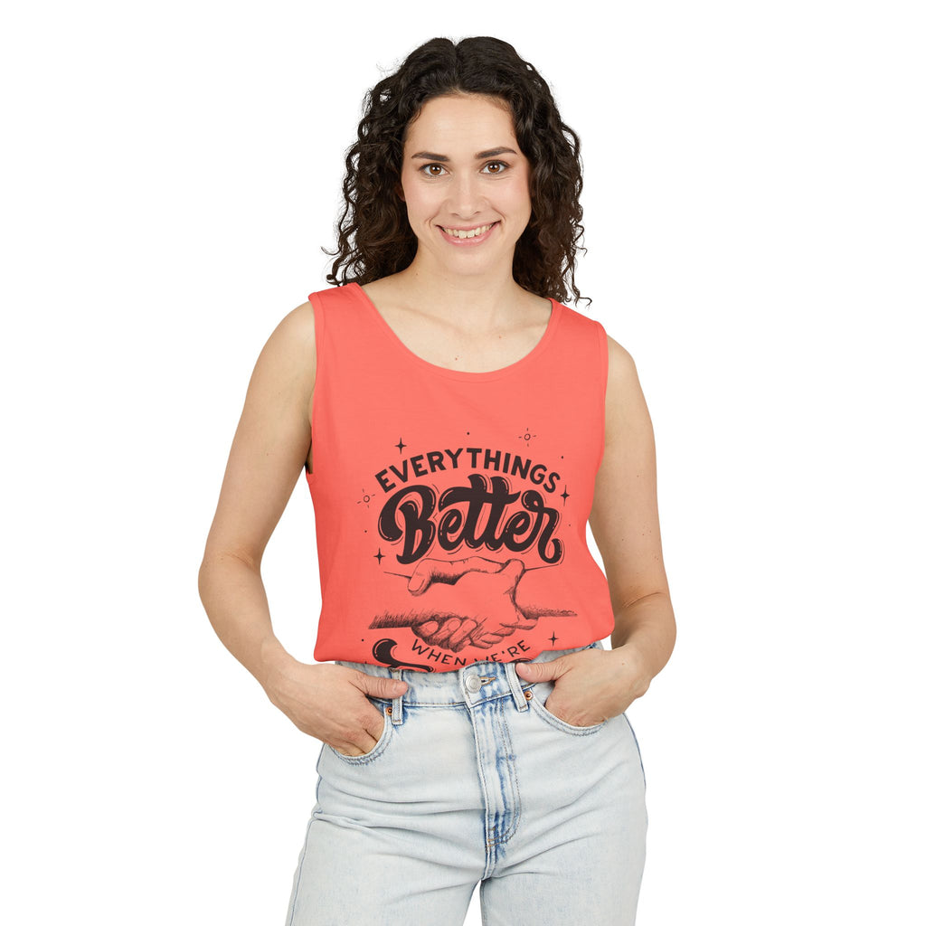 Everything's Better Together Tank Top — Handshake Friendship Graphic