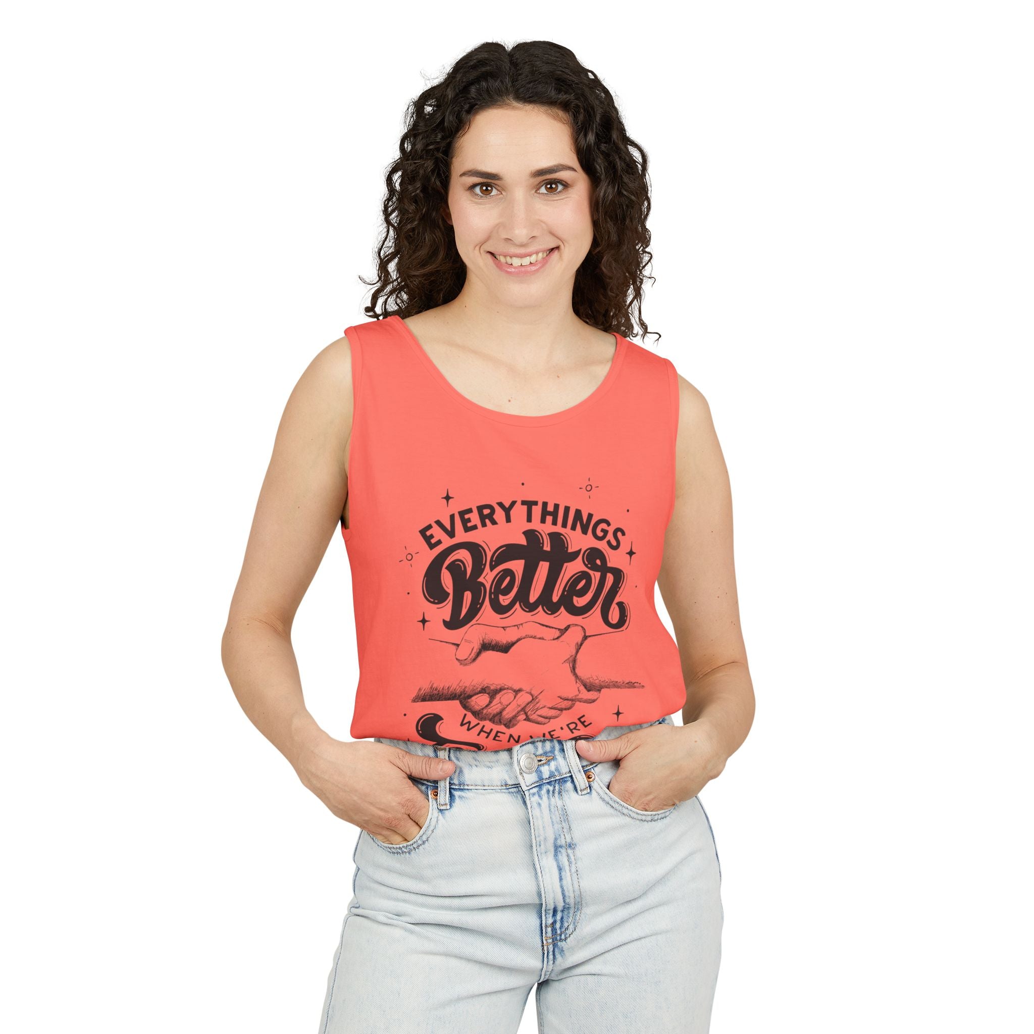 Everything's Better Together Tank Top — Handshake Friendship Graphic