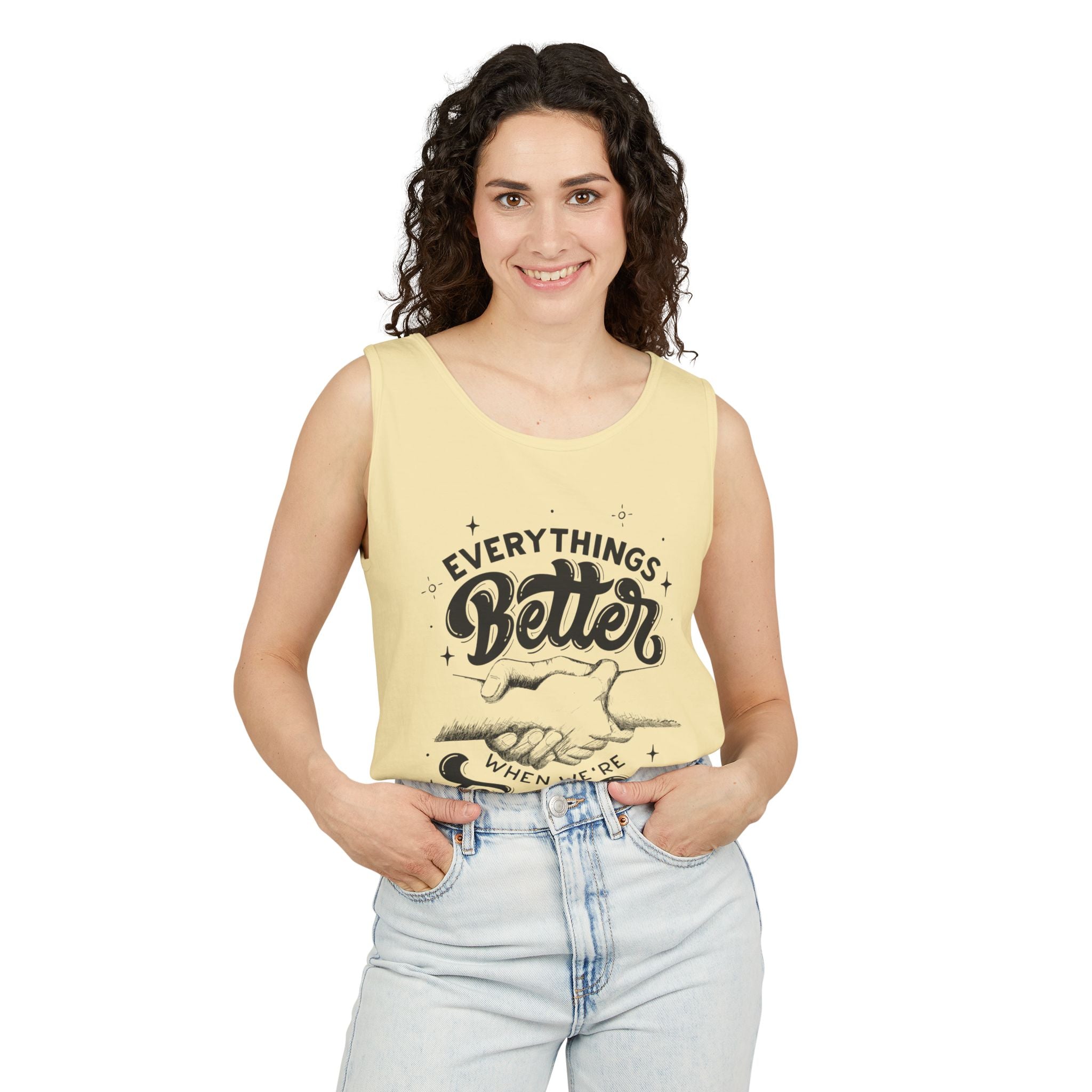 Everything's Better Together Tank Top — Handshake Friendship Graphic